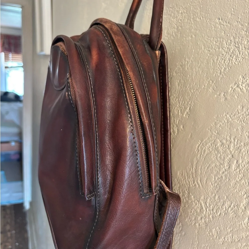 Classic Brown Leather Women's Backpack